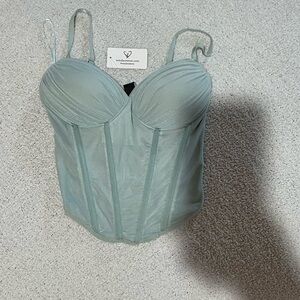 Teal Short Sleeve Crop Top  !